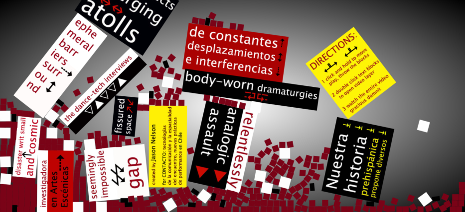 Red, black and yellow boxes in a grey landscape. Some of them has text inside.